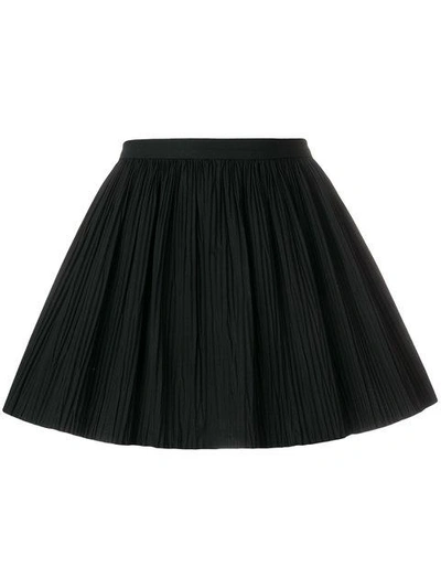 Shop Red Valentino Pleated Mini Skirt In Black