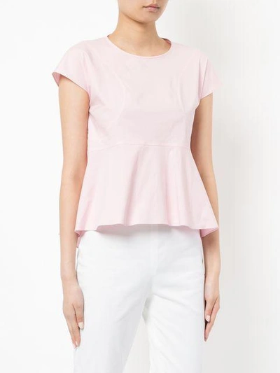 Shop Jil Sander Navy Peplum Blouse - Pink