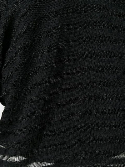Shop Ann Demeulemeester Sheer Striped Asymmetric Knitted Top