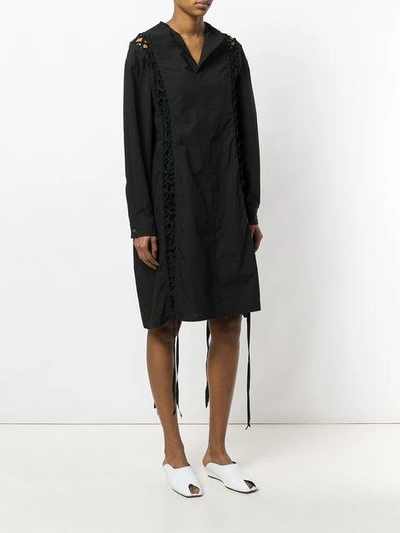 Shop Damir Doma Lace-up Shirt Dress - Black