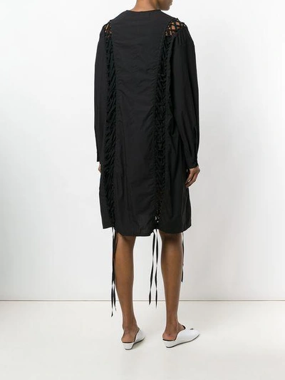 Shop Damir Doma Lace-up Shirt Dress - Black