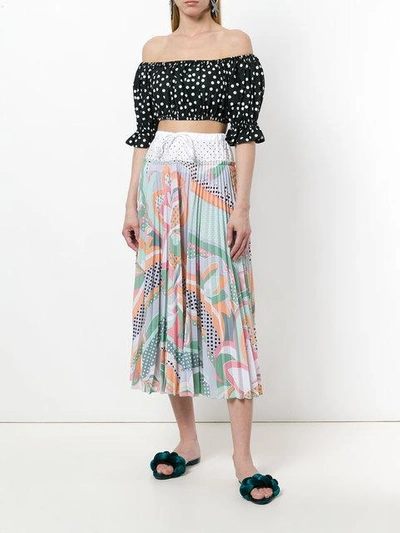 drawstring waist pleated skirt