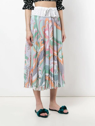 drawstring waist pleated skirt