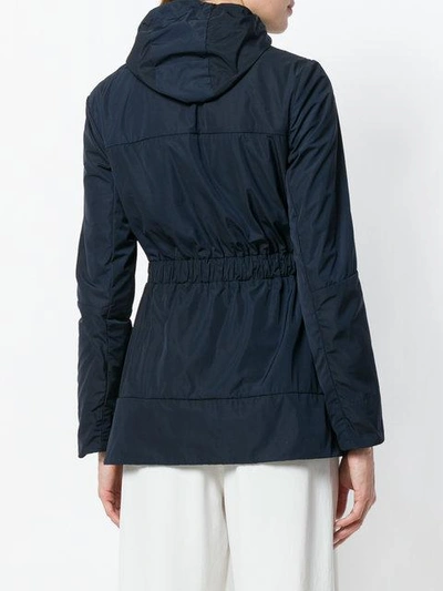 Shop Moncler Fitted Waist Hooded Jacket In Black