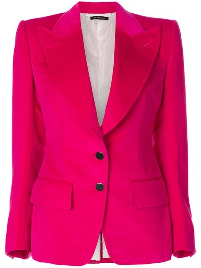 Shop Tom Ford Fitted Blazer - Pink & Purple