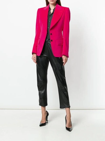 Shop Tom Ford Fitted Blazer - Pink & Purple