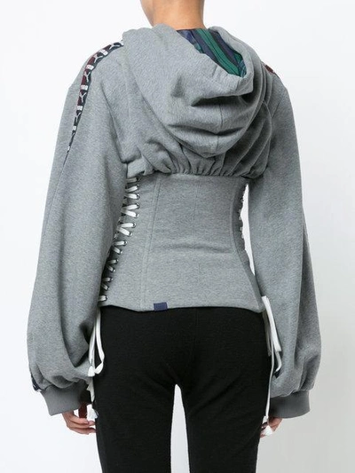 Shop Puma Corset Zipped Hoodie In Grey