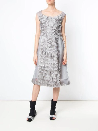 Shop Gloria Coelho Midi Silk Dress In Grey