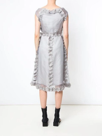 Shop Gloria Coelho Midi Silk Dress In Grey