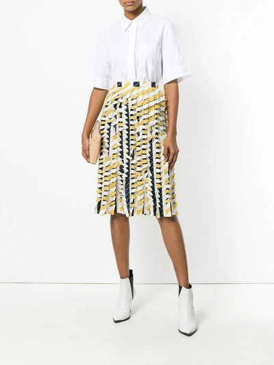 Shop Maison Margiela Textured Pleated Skirt