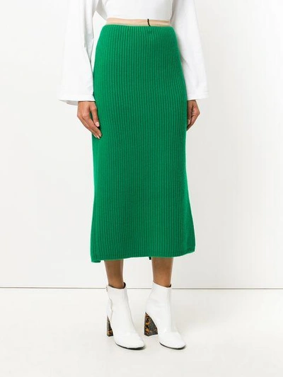Shop Calvin Klein Ribbed Midi Skirt