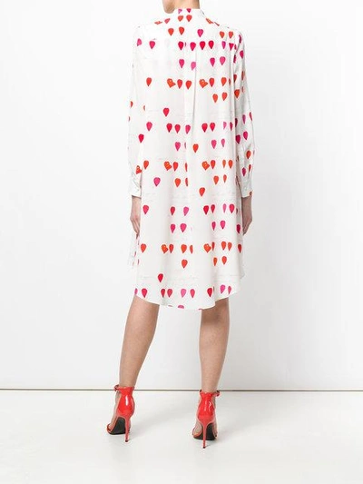 Shop Alexander Mcqueen Petal Print Tie Waist Dress - White