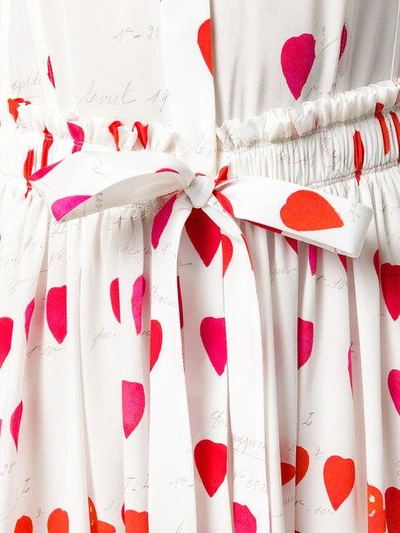 Shop Alexander Mcqueen Petal Print Tie Waist Dress - White