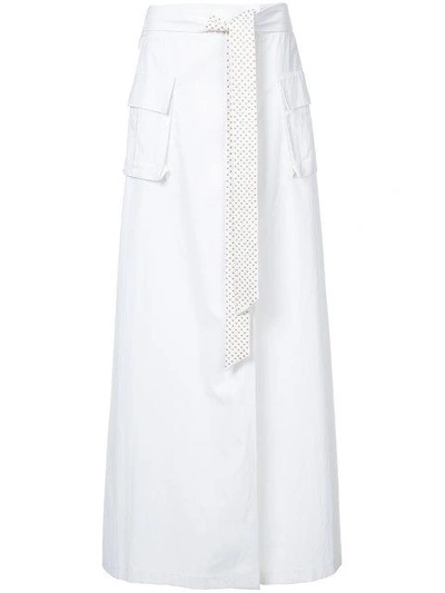 Shop Thomas Wylde Arachnid Long Skirt In White