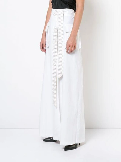 Shop Thomas Wylde Arachnid Long Skirt In White