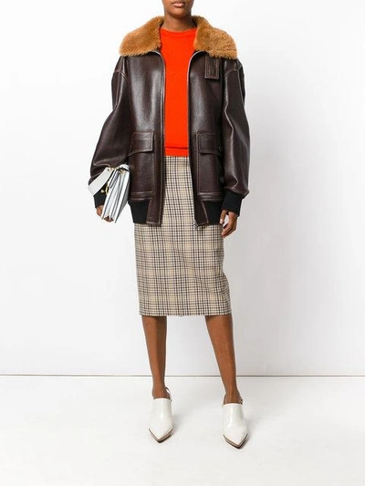 Shop Marni Shearling Trim Jacket