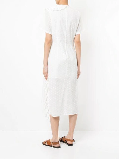 Shop Goen J Goen.j Broderie-anglaise Flared Midi Dress - Weiss In White