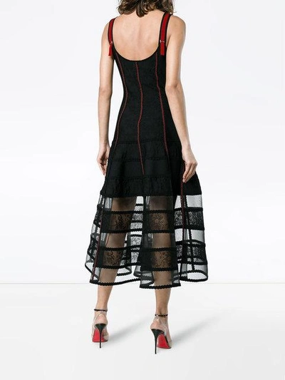 Shop Alexander Mcqueen Silk Organza Skirt Dress In Black