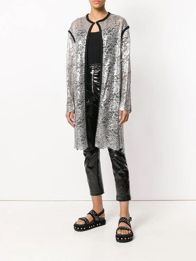 Shop Antonio Marras Lace-embroidered Cardi-coat - Metallic