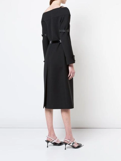 Shop Prada Cashgora Blend Belted Coat - Black