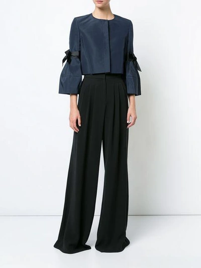 CAROLINA HERRERA TRIPLE PLEATED WIDE LEG PANTS 4040CPY12338213