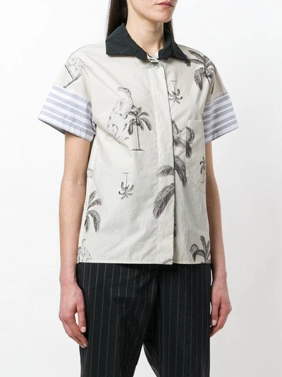 Shop Odeeh Palm Print Board Shirt In Neutrals