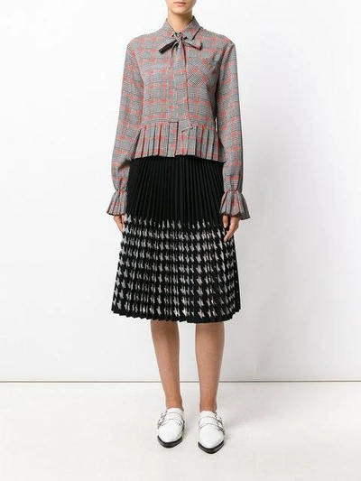 Shop Msgm Houndstooth Blouse - Grey