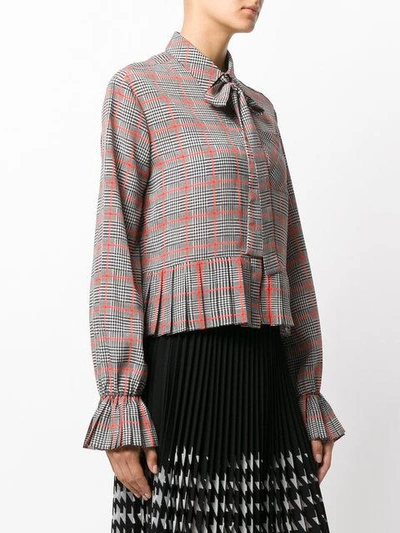 Shop Msgm Houndstooth Blouse - Grey