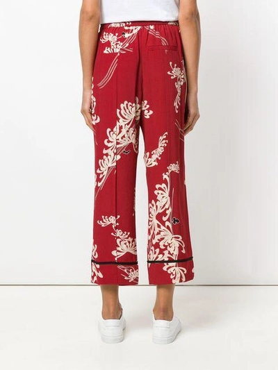 Shop Mcq By Alexander Mcqueen Mcq Alexander Mcqueen Floral Print Cropped Trousers - Red