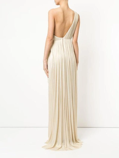 Shop Maria Lucia Hohan Gathered One Shoulder Gown - Neutrals In Nude & Neutrals