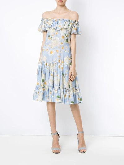 Shop Isolda Off The Shoulder Dress - Blue