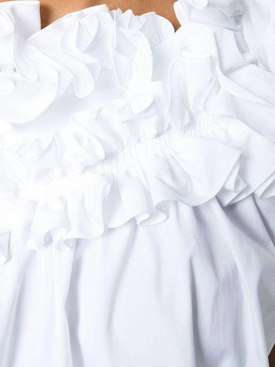 Shop Lanvin Frilled Sleeveless Blouse - White