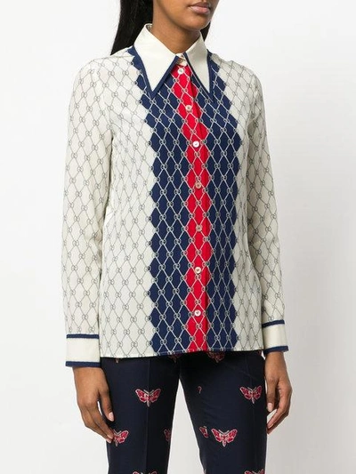 Shop Gucci Rhombus Print Shirt - Multicolour