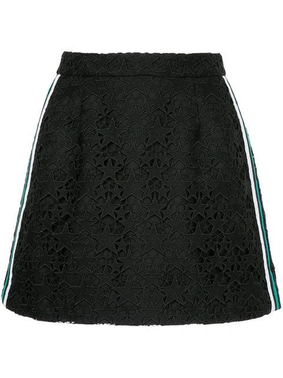 Shop Guild Prime Striped Guipure Star Mini Skirt In Black