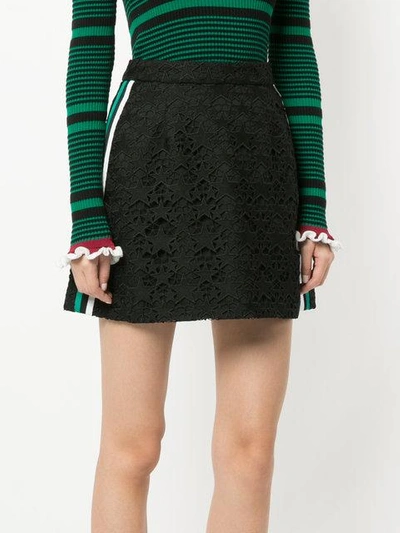 Shop Guild Prime Striped Guipure Star Mini Skirt In Black