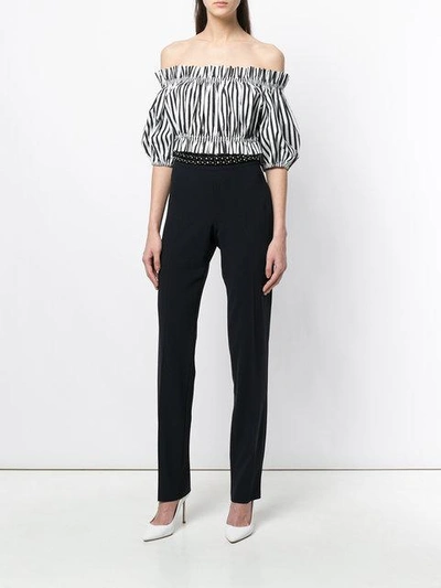 Shop Emporio Armani High-waisted Tailored Trousers In Blue