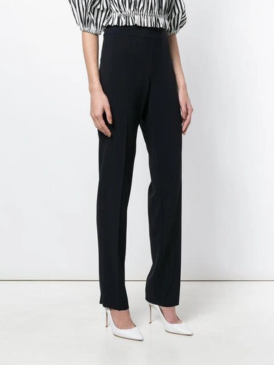 Shop Emporio Armani High-waisted Tailored Trousers In Blue