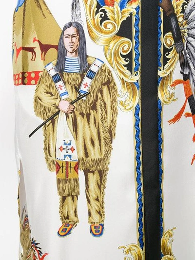 Shop Versace Native American Baroque Print Dress In White