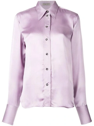 Shop Bottega Veneta Classic Slim Fit Shirt - Pink & Purple