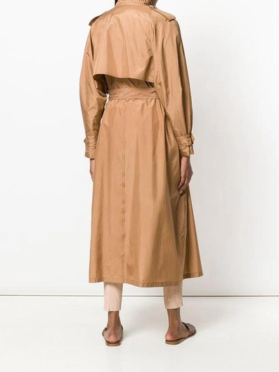 Shop Bottega Veneta Silk Trench Coat - Brown