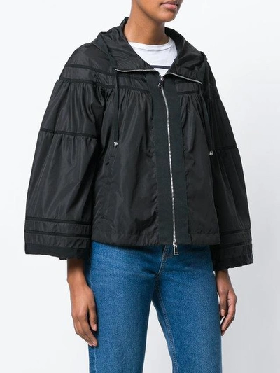 Shop Moncler Cropped Hooded Jacket - Black