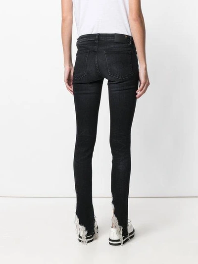 Shop R13 Kate Shredded Hem Skinny Jeans In Black