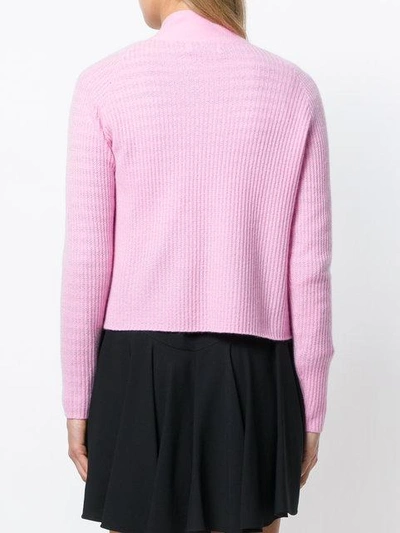 Shop Allude Ribbed Cardigan In Pink