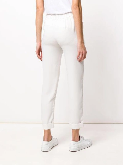 Shop P.a.r.o.s.h Rolled Cropped Trousers In White
