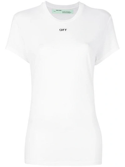 Shop Off-white Leaf Logo Print T-shirt