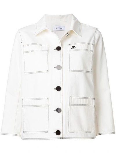 Shop Courrèges Denim Jacket - White