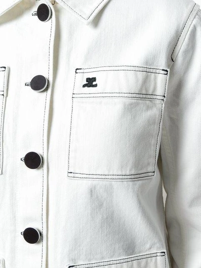 Shop Courrèges Denim Jacket - White