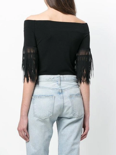 Shop Marc Ellis Slash Neck Feather Trimmed Body