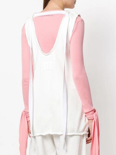 Shop Jw Anderson Back Neck Strap Top In White