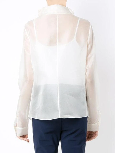 Shop Gloria Coelho Rose Applique Shirt In White